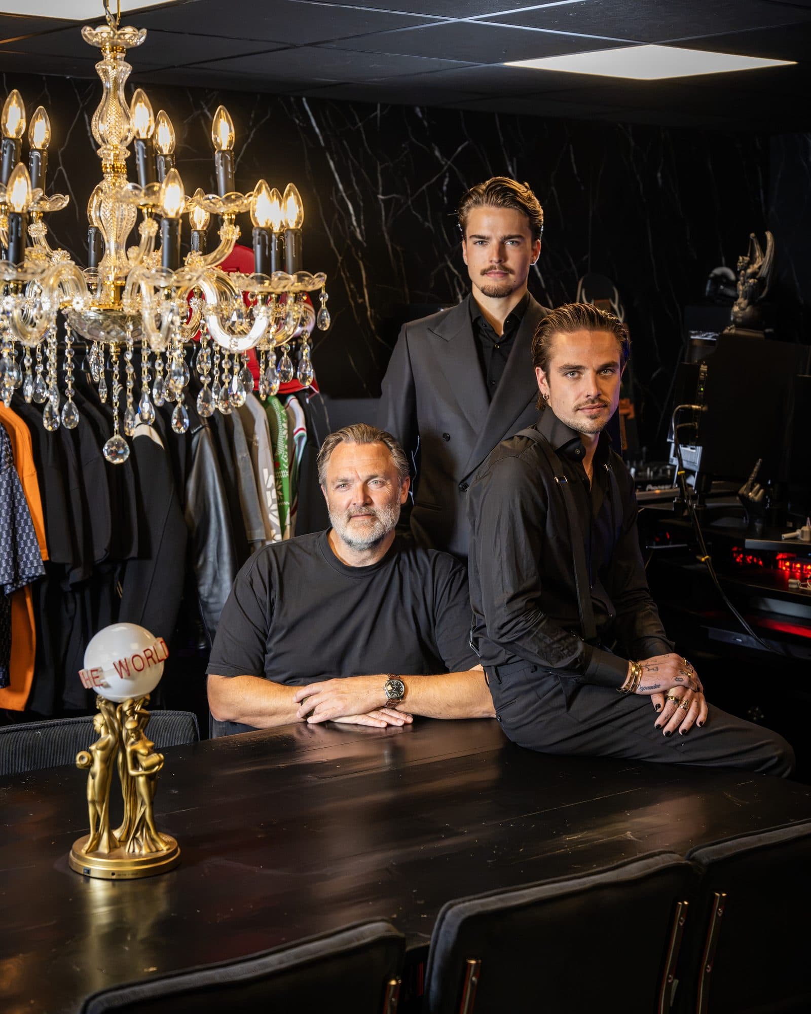 From left: Vincent, Koen and Ruben Verhagen, who lead GEKKO Agency, at the table in their studio in Rotterdam